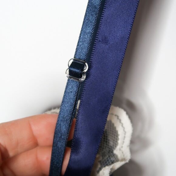 No Boundaries Juniors Babydoll Top Size XXL Blue Velvet Lace Y2K Lizzie McGuire‎ - Picture 5 of 7